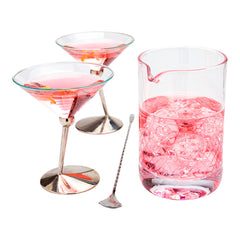 Bar Lux 30 oz Cocktail Mixing Glass - Diamond Cut Pattern, Hand-Blown, Crystal - 4 1/2