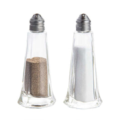 Chef 101 1 oz Glass Salt and Pepper Shaker Set - Tower Style - 1 3/4