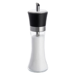 Vetri 6 oz Glass Sugar Dispenser - with Pouring Spout, Black Lid - 1 3/4