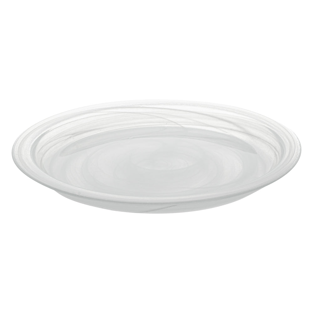 Vetri Round White Glass Solar Plate - 8 1/4" x 8 1/4" x 3/4" - 1 count box