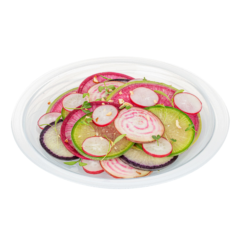 Vetri Round White Glass Solar Plate - 8 1/4" x 8 1/4" x 3/4" - 1 count box