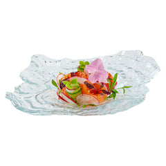 Vetri Abstract Clear Glass Seashell Serving Plate - 8 3/4