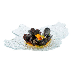 Vetri Abstract Clear Glass Seashell Serving Plate - 15