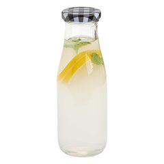 French Countryside 15 oz Glass Bottle - with Black Plaid Lid - 2 1/2