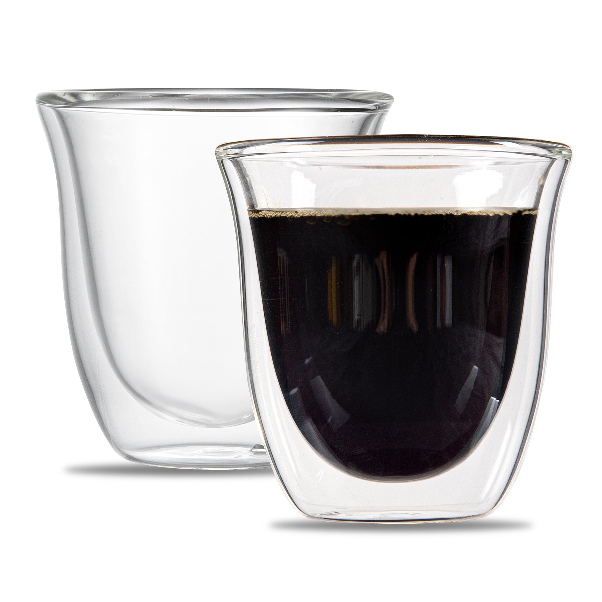 Forma Professional 3 oz Shot Glass / Espresso Cup - Double Wall, Borosilicate - 2 1/2'' x 2 1/2'' x 2 1/2'' - 2 count box