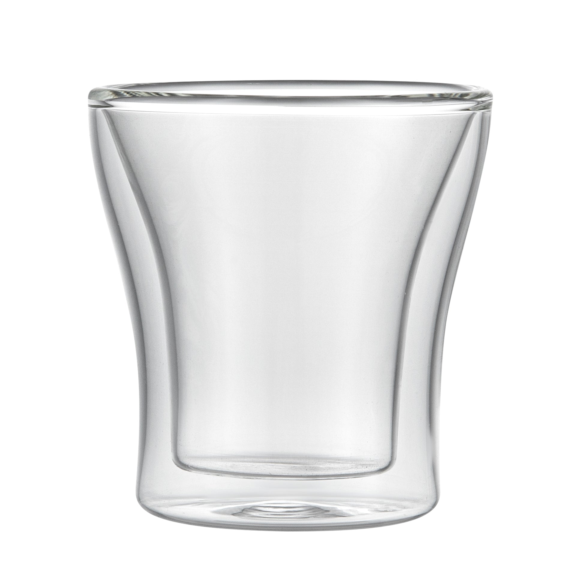Forma Professional 3 oz Shot Glass / Espresso Cup - Double Wall, Borosilicate - 2 3/4'' x 2 3/4'' x 2 3/4'' - 12 count box