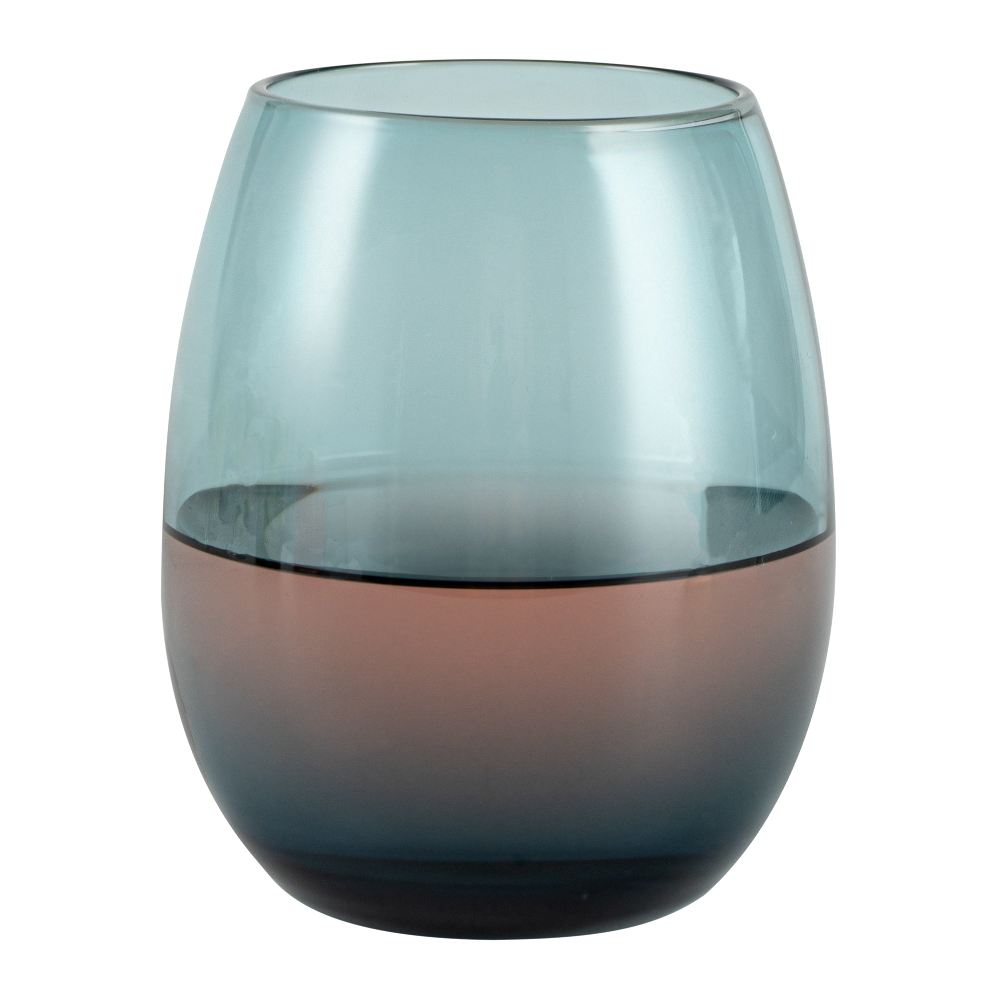 Vetri 15 oz Blue Stemless Wine Glass - 3 3/4" x 3 3/4" x 4 1/4" - 6 count box