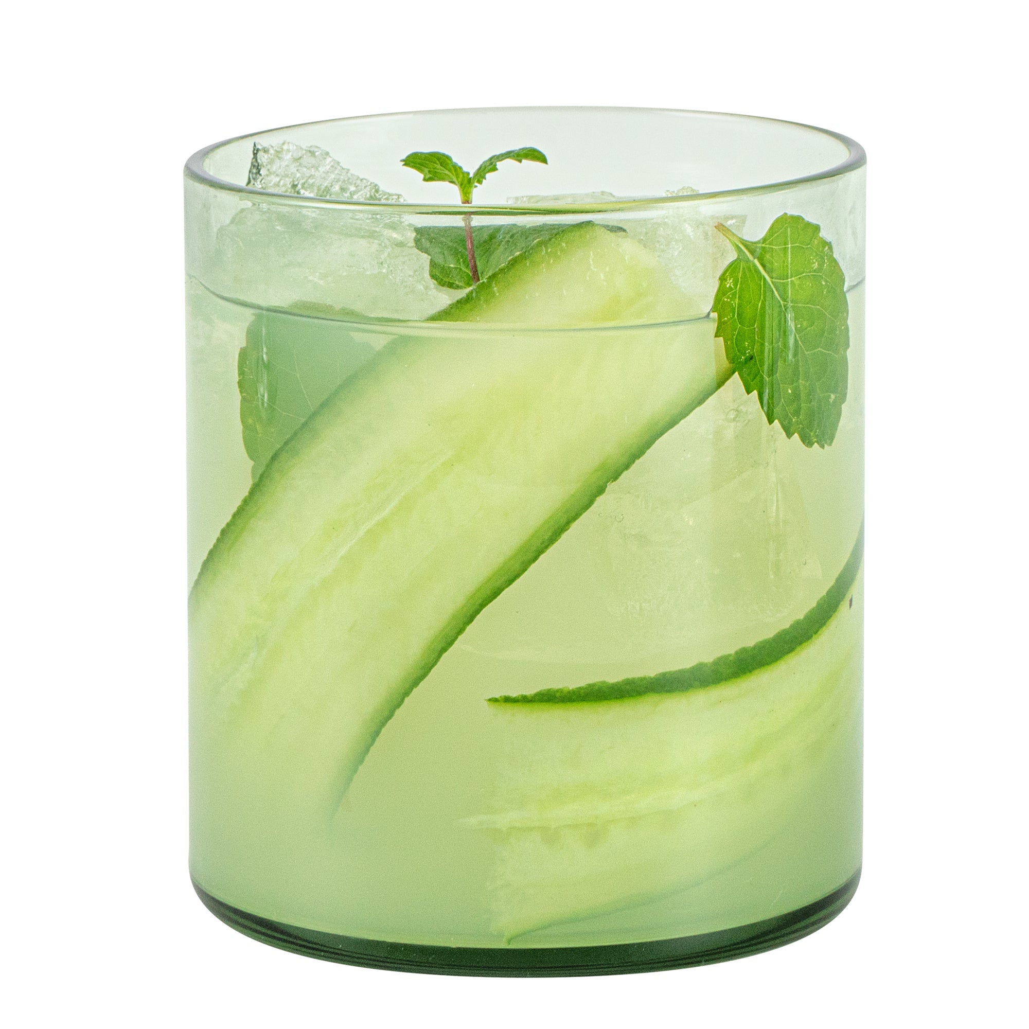 Vetri 10 oz Green Rocks / Old Fashioned Glass - 3 1/4" x 3 1/4" x 3 1/2" - 6 count box