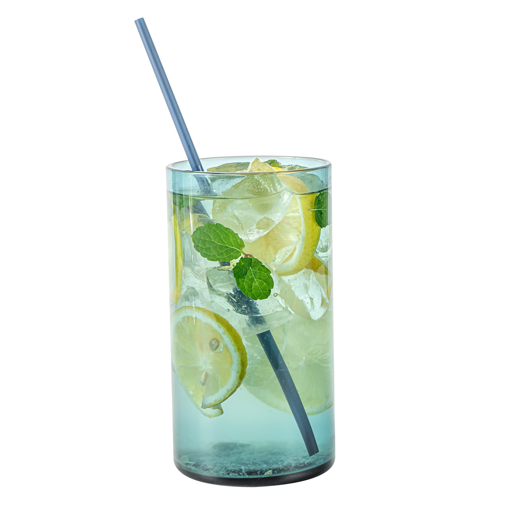 Vetri 16 oz Blue Beverage Glass - 3" x 3" x 5 1/2" - 6 count box