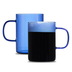 Forma Professional 7 oz Blue Glass Coffee Mug - Borosilicate, with Handle - 2 1/2