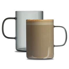 Forma Professional 7 oz Gray Glass Coffee Mug - Borosilicate, with Handle - 2 1/2