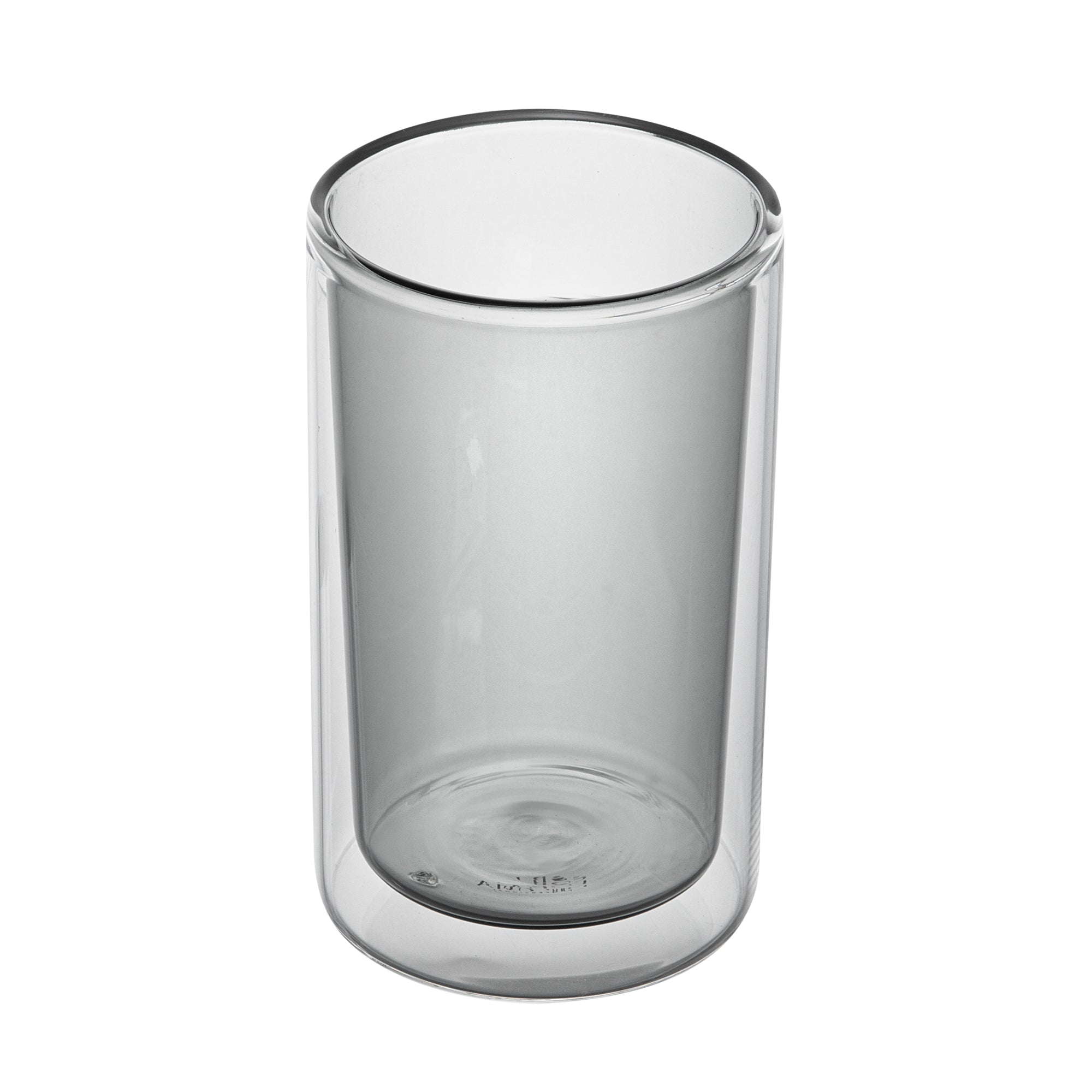 Forma Professional 14 oz Gray Glass Tumbler - Double Wall, Borosilicate - 3 1/4" x 3 1/4" x 5 1/4" - 2 count box