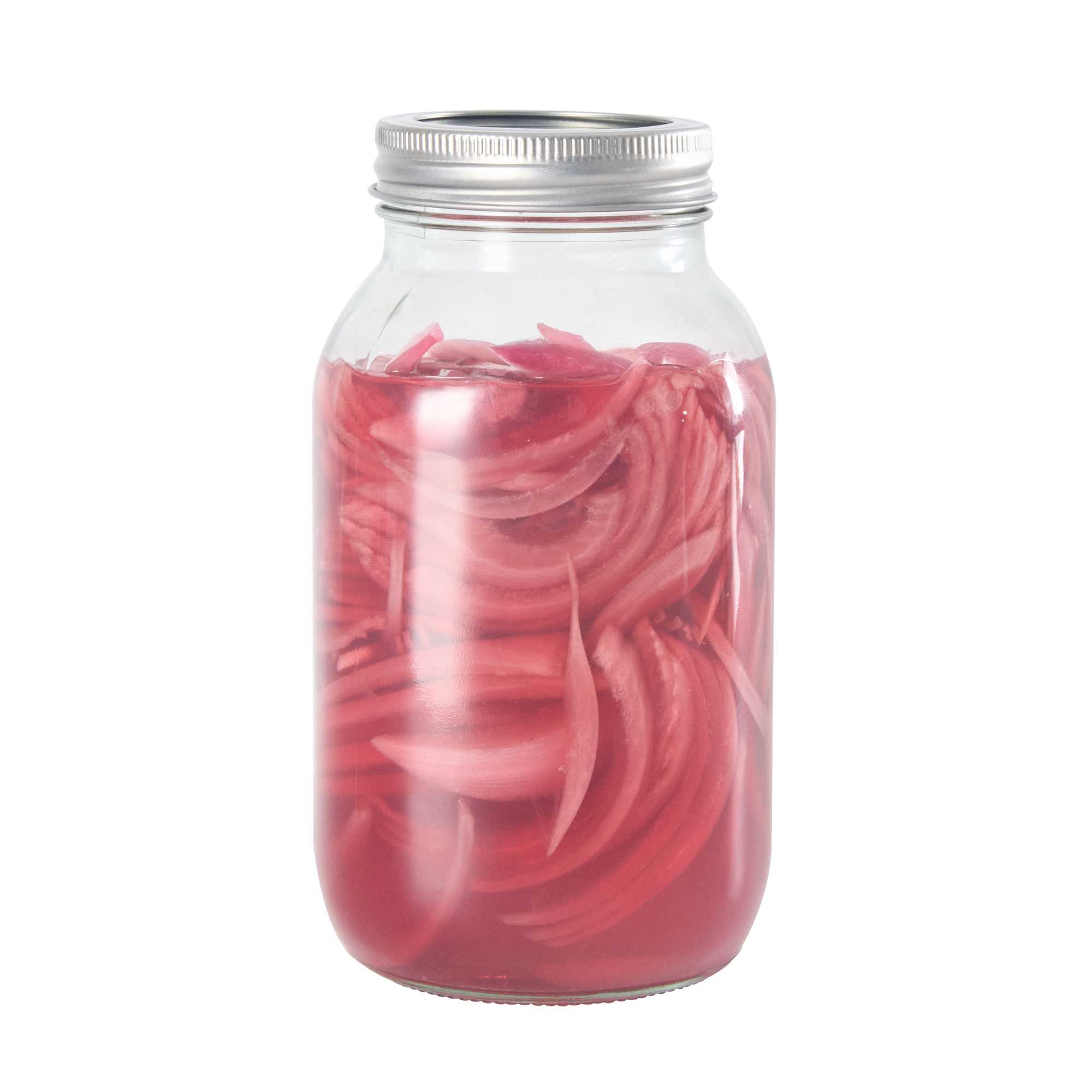 Vetri 32 oz Quart Regular Mouth Glass Canning / Mason Jar - with Silver Metal Lid and Band - 40 count box