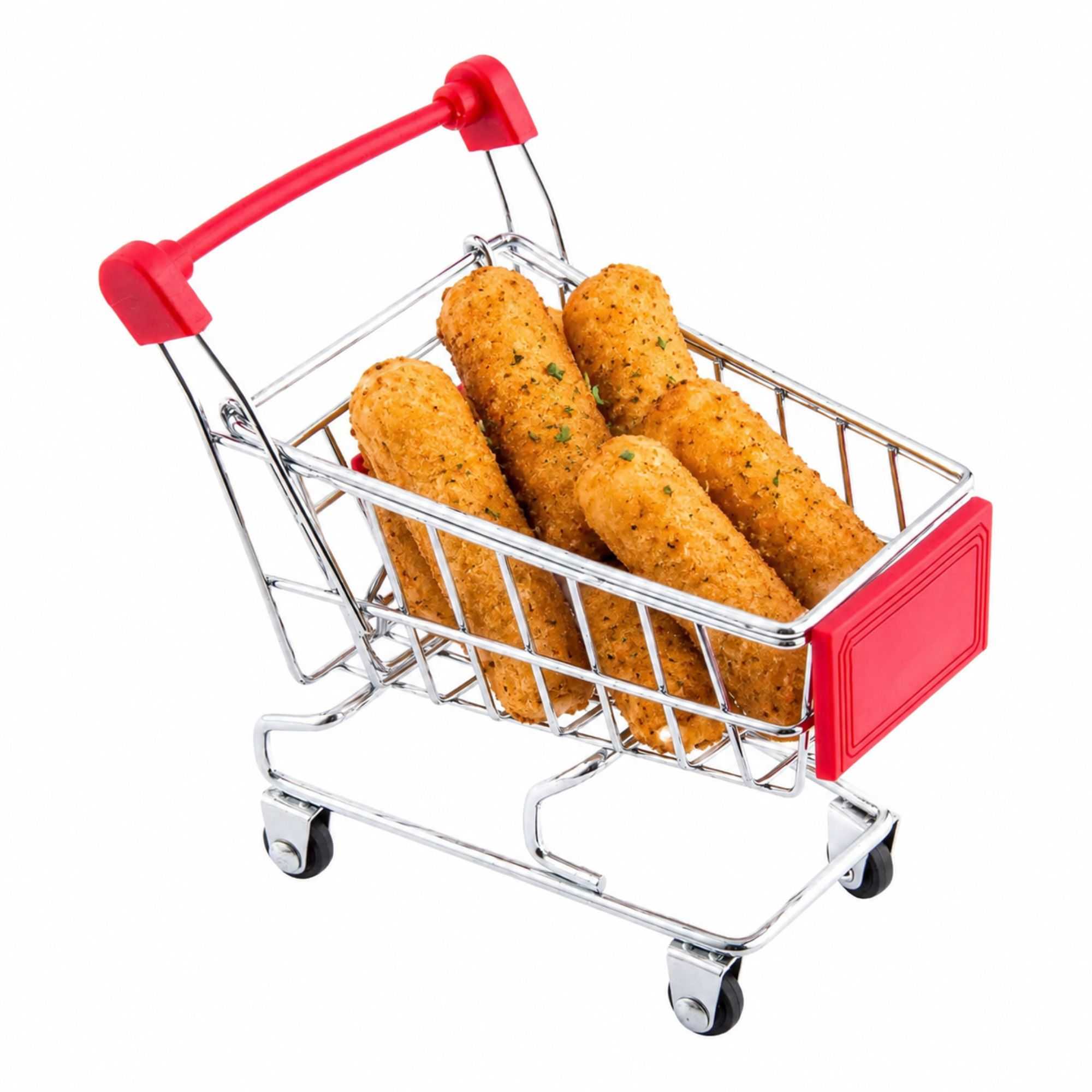 Met Lux Rectangle Silver Stainless Steel Mini Shopping Cart - 5" x 4 3/4" x 3" - 1 count box