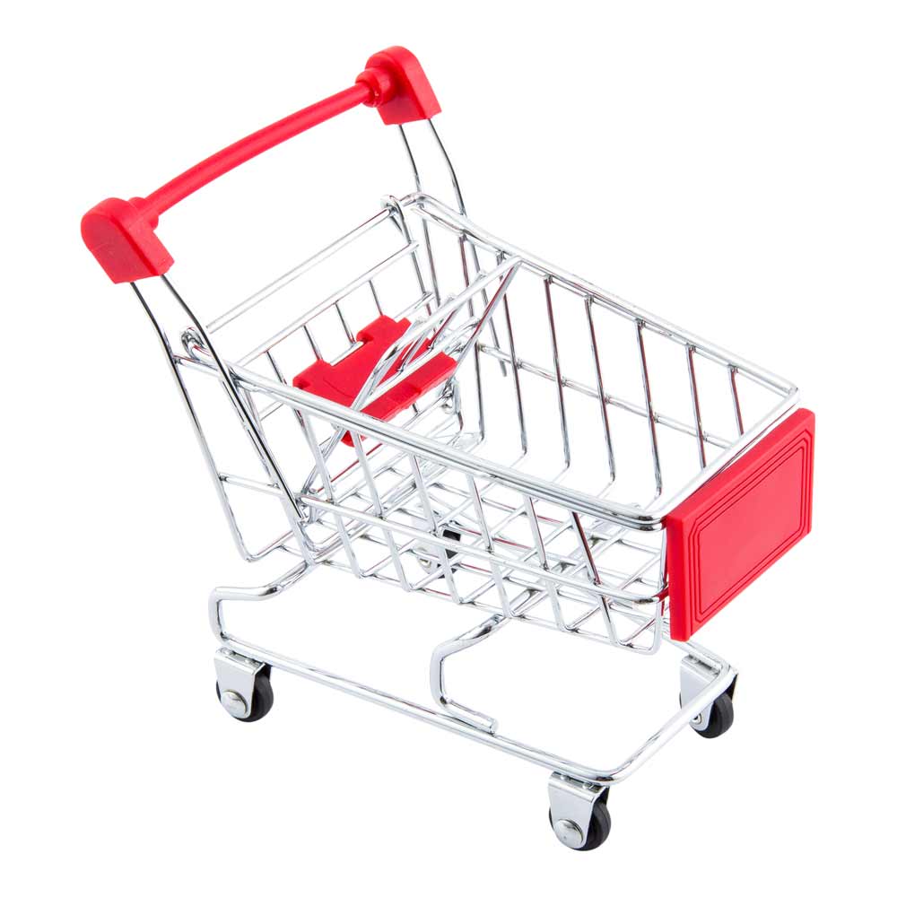 Met Lux Rectangle Silver Stainless Steel Medium Shopping Cart - 5 1/2" x 5 1/2" x 3 3/4" - 1 count box