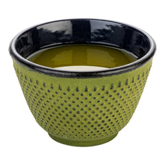 Tetsubin 4 oz Green Cast Iron Tea Cup - Hobnail - 3