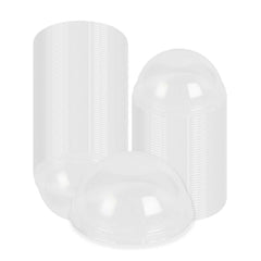 Foil Lux Round Clear Plastic Dome Lid - Fits 4 oz Aluminum Baking Cup - 3 1/2