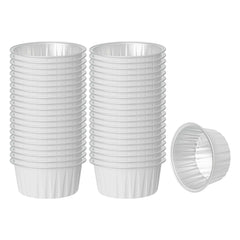 Foil Lux 4 oz Round White Aluminum Baking Cup - Lids Available - 3 1/4