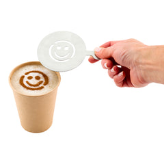 Restpresso Stainless Steel Smiley Face Coffee Decorating Stencil - 4 3/4