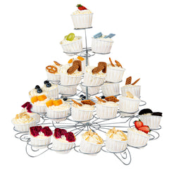 Pastry Tek Iron Cupcake Stand - 4-Tier, Holds 41 Cupcakes - 17 3/4