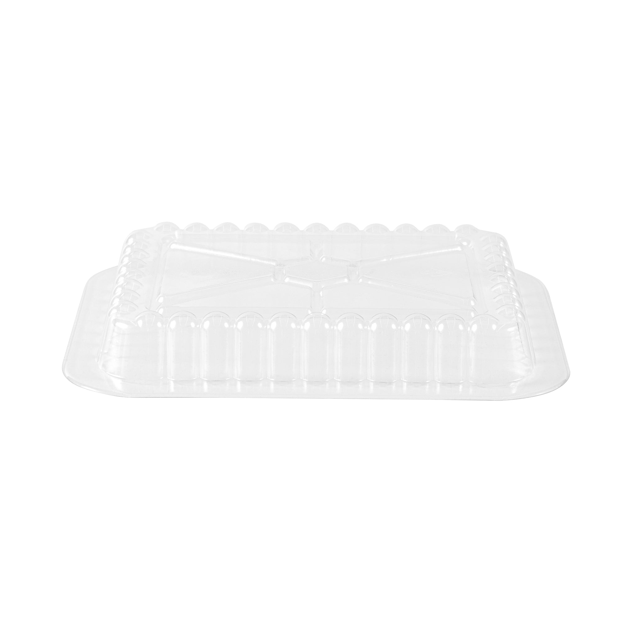Foil Lux Oblong Clear Plastic Lid - Fits 1 lb Container - 100 count box