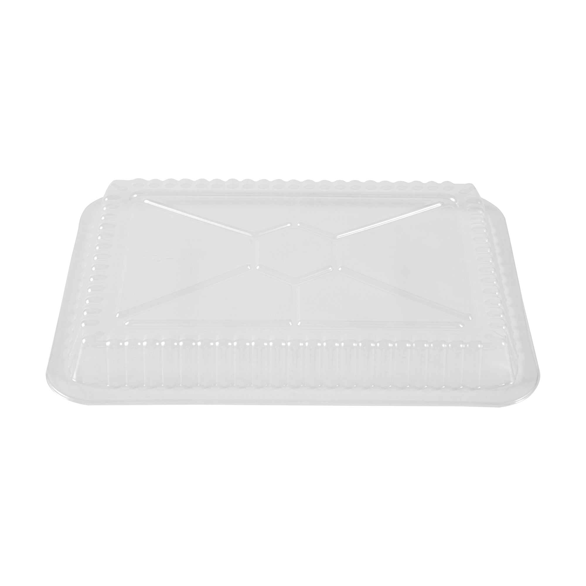 Foil Lux Oblong Clear Plastic Lid - Fits 1 1/2 lb Container - 100 count box