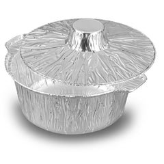 Foil Lux 60 oz Aluminum Foil Pot - with Lid - 9 3/4