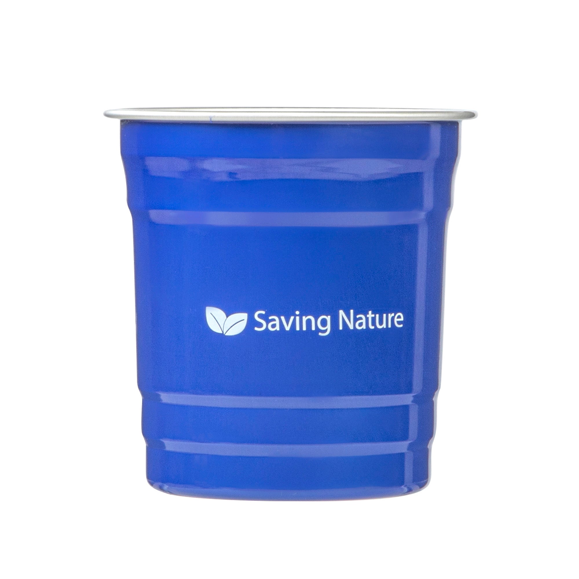 Saving Nature 10 oz Blue Aluminum Drinking Cup - 3 1/2" x 3 1/2" x 3" - 10 count box