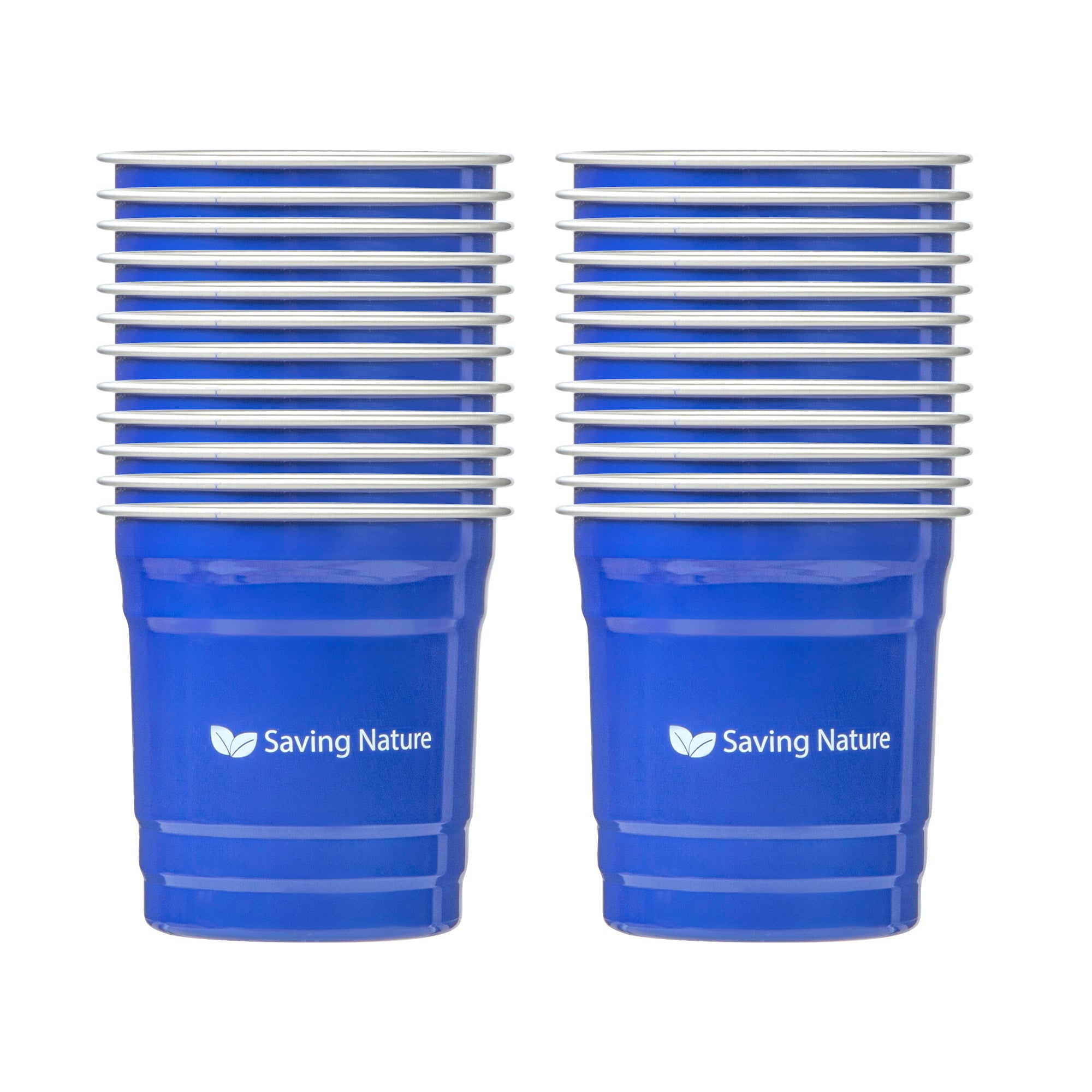 Saving Nature 10 oz Blue Aluminum Drinking Cup - 3 1/2" x 3 1/2" x 3" - 10 count box
