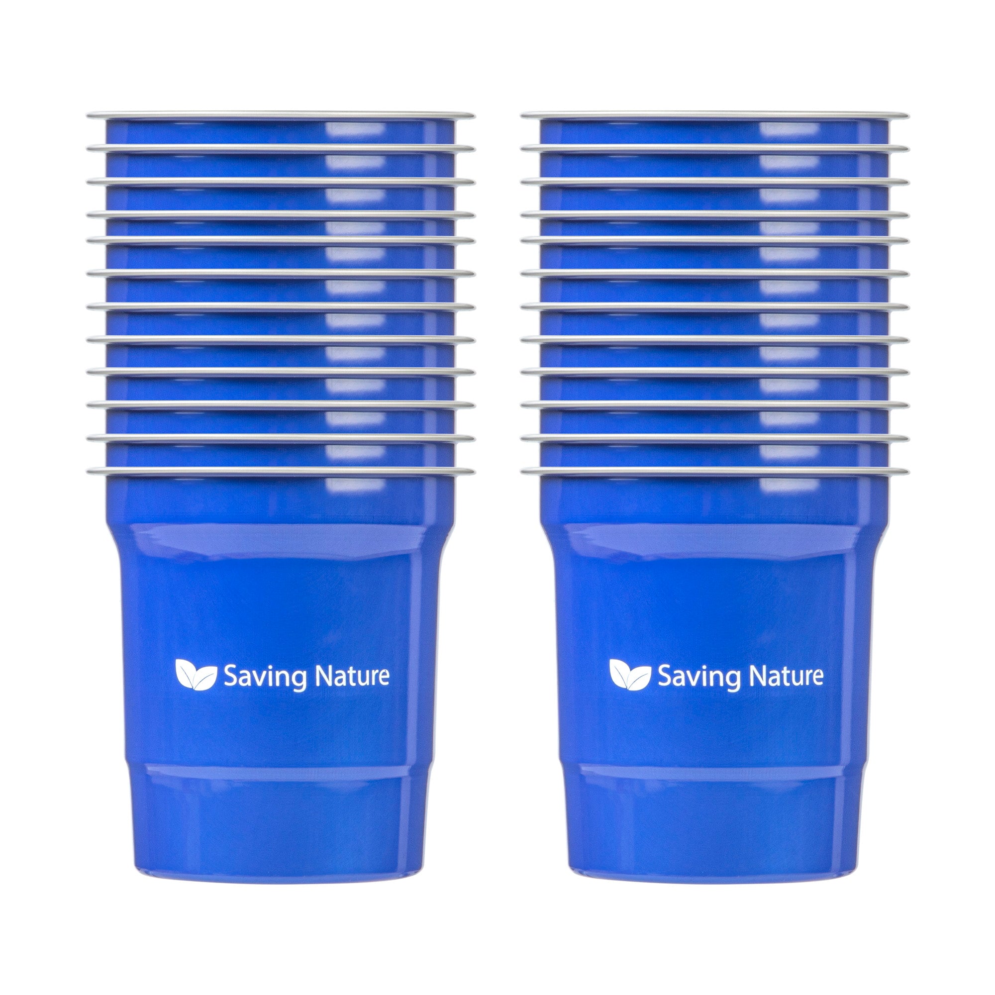 Saving Nature 16 oz Blue Aluminum Drinking Cup - 3 3/4" x 3 3/4" x 4" - 10 count box