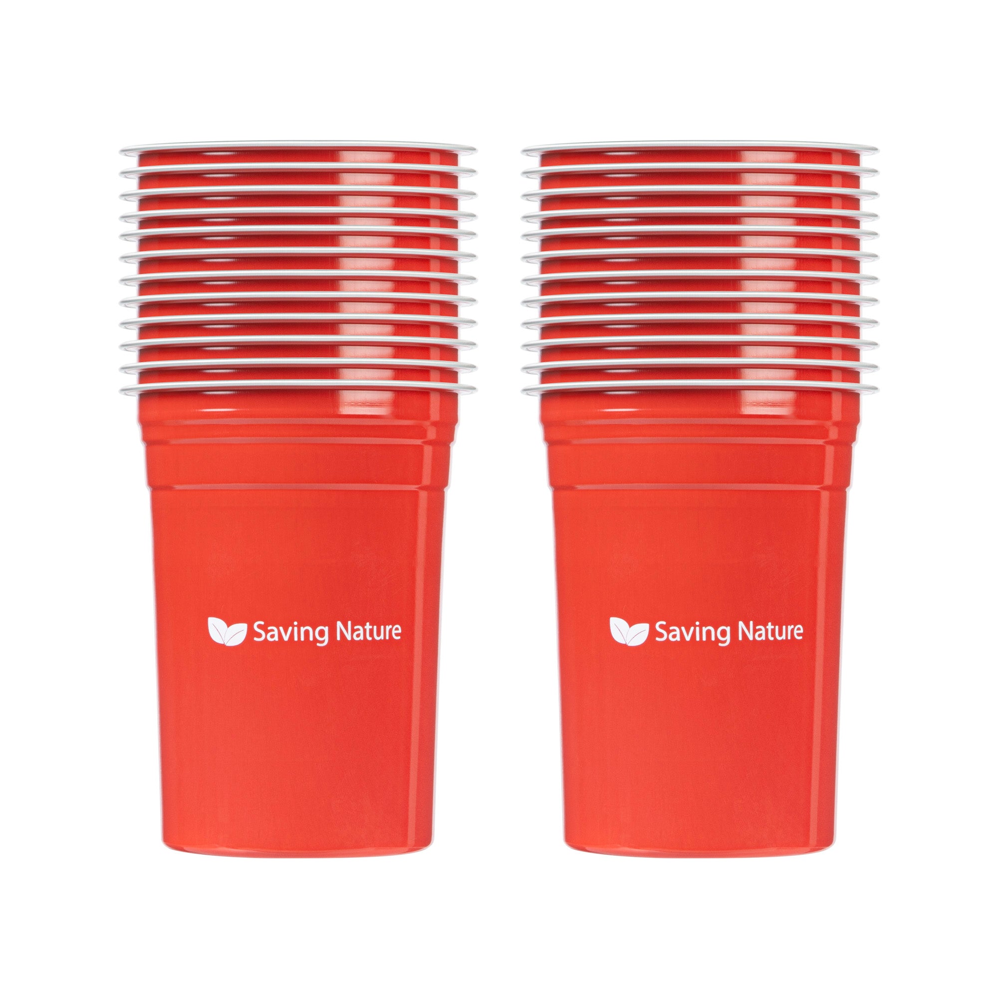 Saving Nature 20 oz Red Aluminum Drinking Cup - 3 3/4" x 3 3/4" x 5" - 10 count box