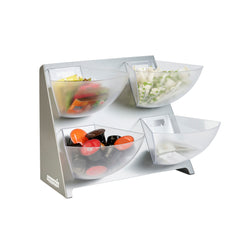 Met Lux Steel Condiment Holder - 4 Clear Bins - 15 1/2