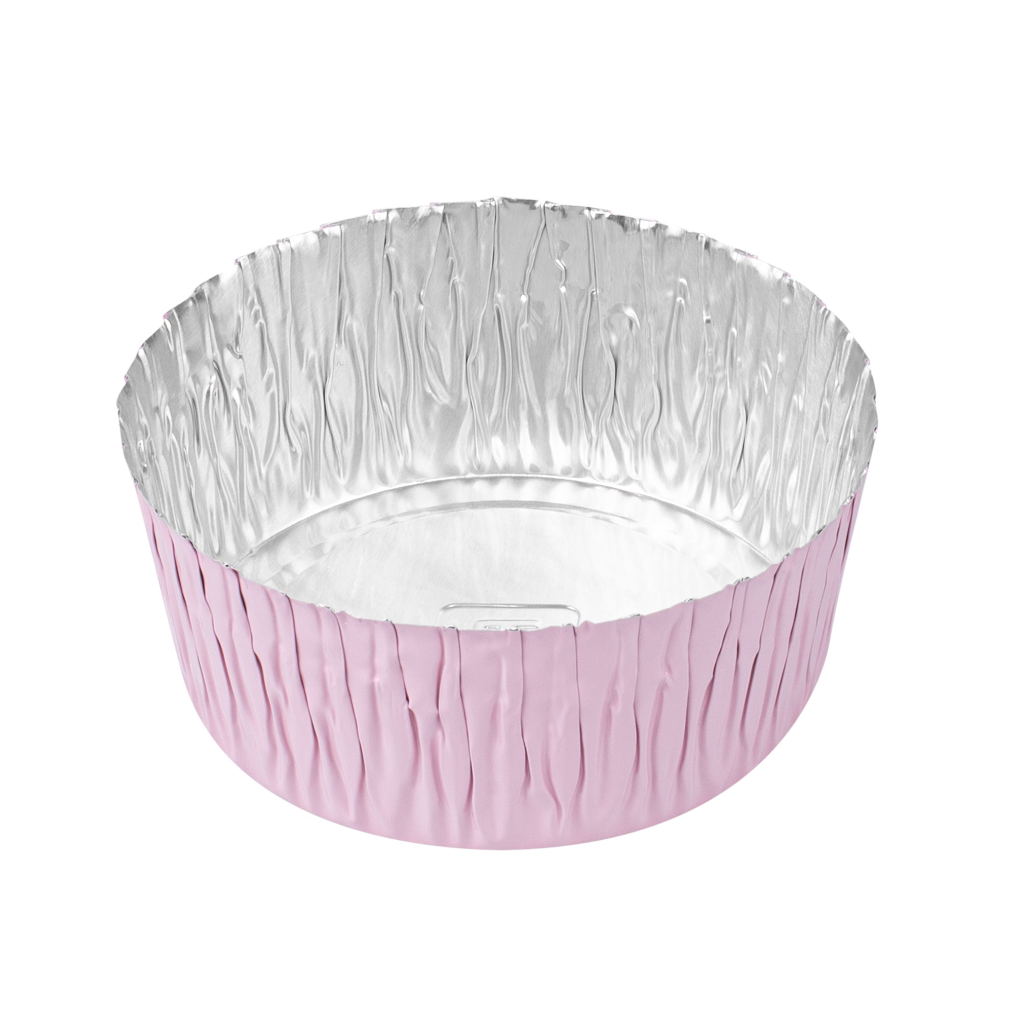 Pastry Tek 3 oz Round Pink Foil Ramekin Cup - 3/4" x 3/4" x 1/2" - 200 count box