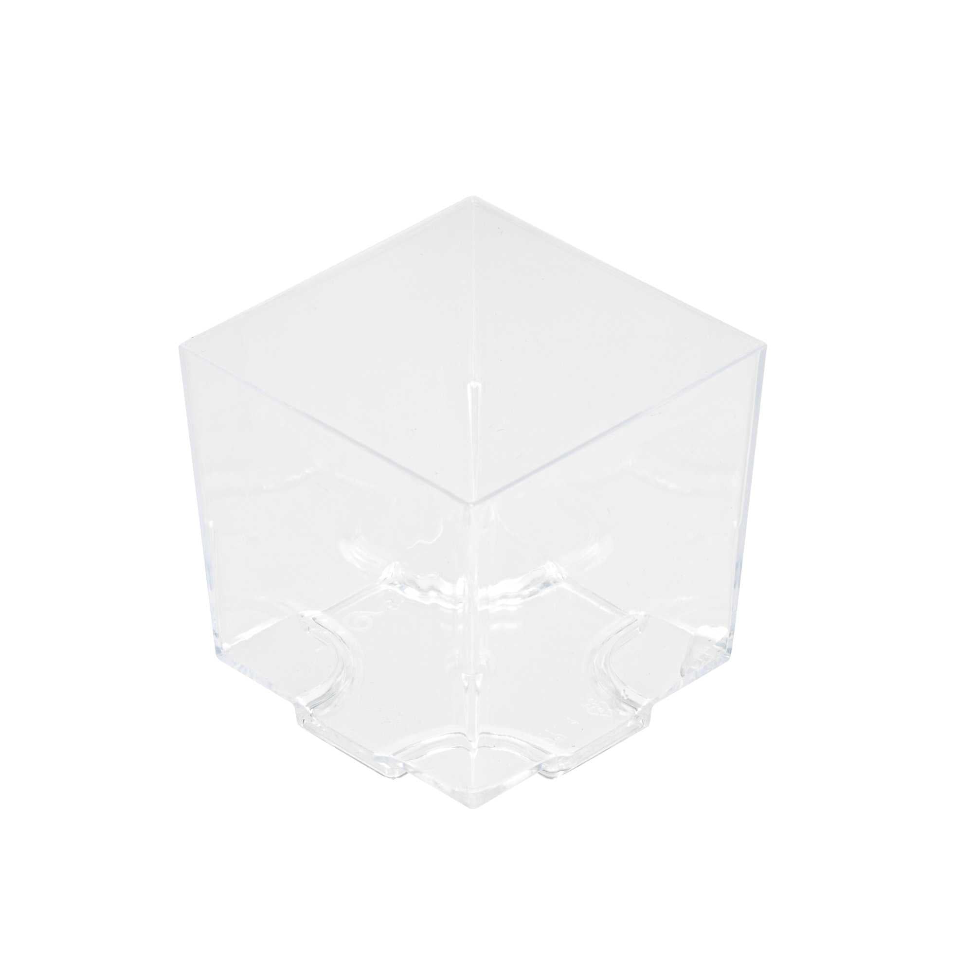 Mini Serve 2 oz Square Clear Plastic Quadrato Cup - 1 3/4" x 1 3/4" x 1 1/2" - 100 count box