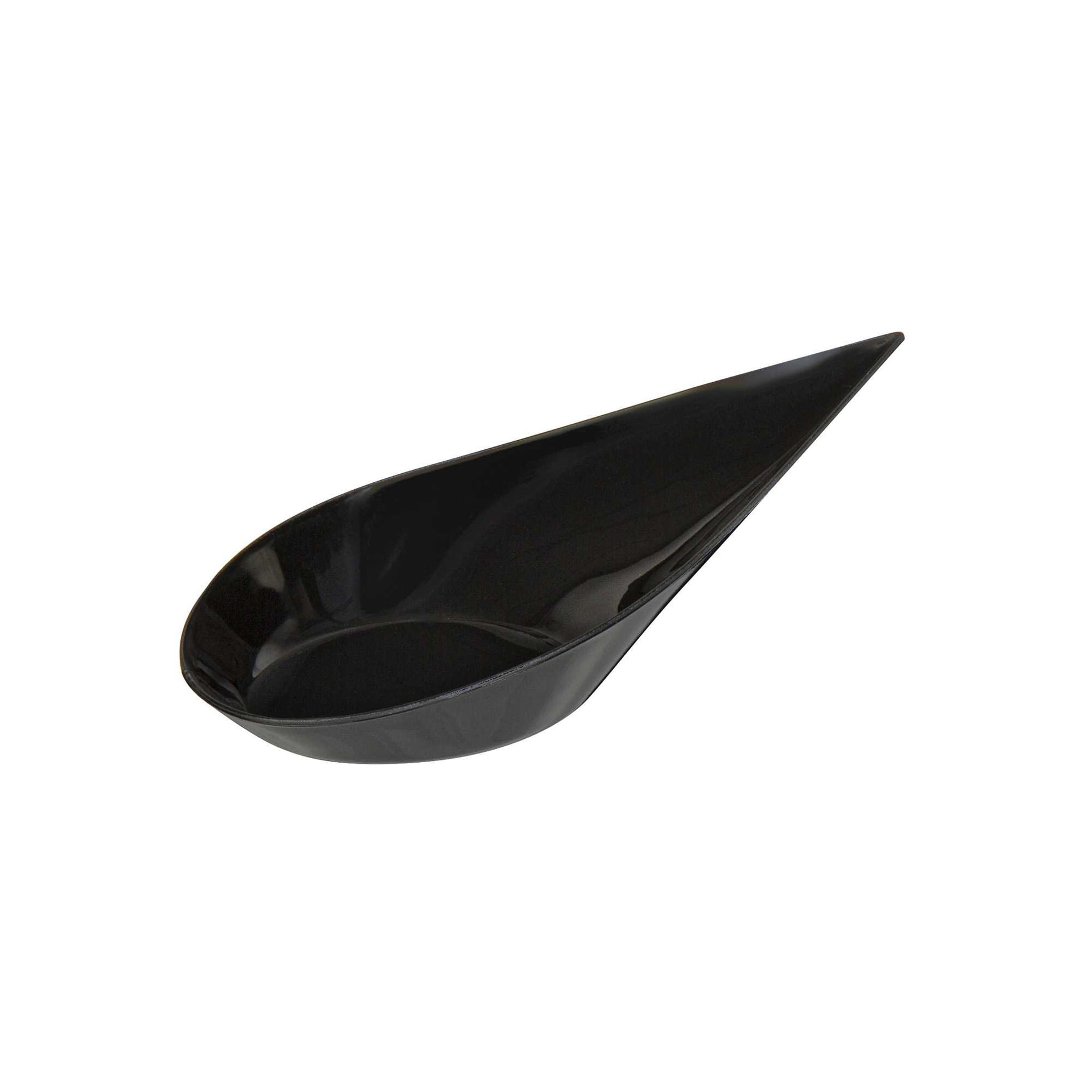 Mini Serve Teardrop Black Plastic Spoon - 4" x 2" x 1/2" - 100 count box