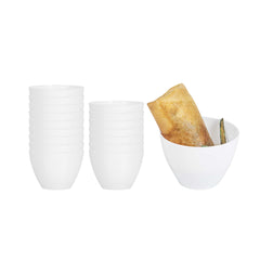 Mini Serve 2 oz Round White Plastic Mini Tasting Bowl - 2