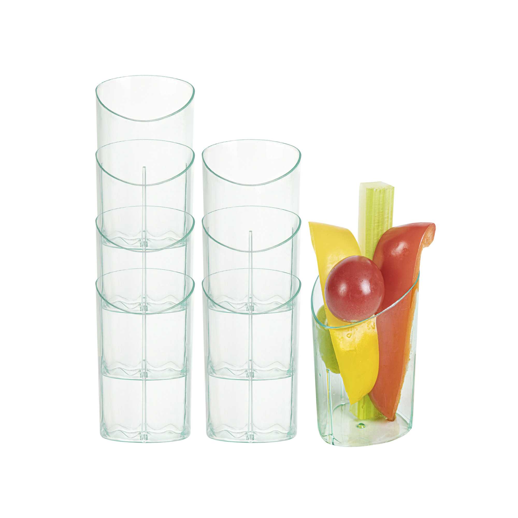 3 oz Seagreen Plastic Triangolo Shot Glass - 1 3/4" x 1 3/4" x 3" - 10 count box