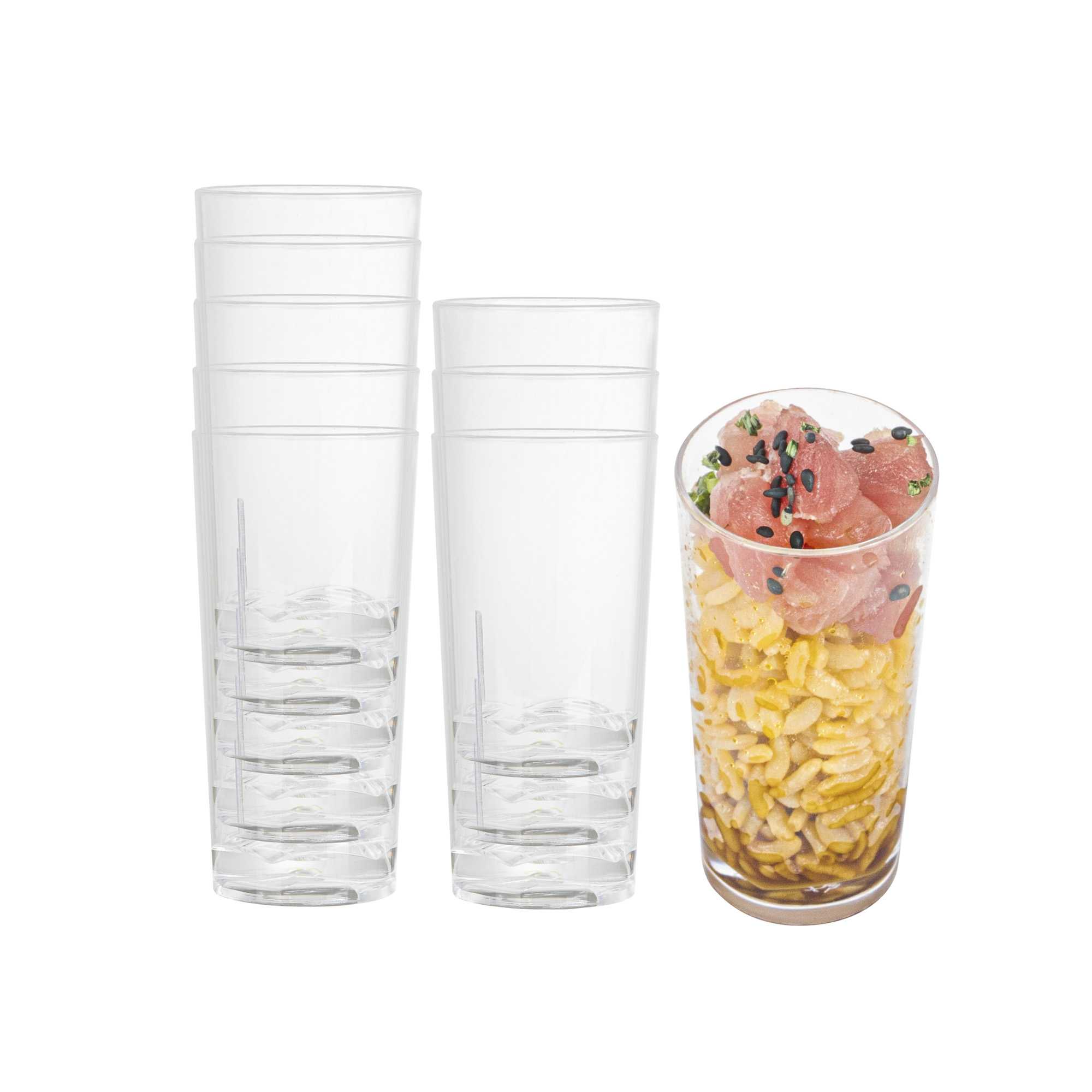 Mini Serve 2 oz Round Clear Plastic Cannello Shot Glass - 1 1/2" x 1 1/2" x 3" - 100 count box