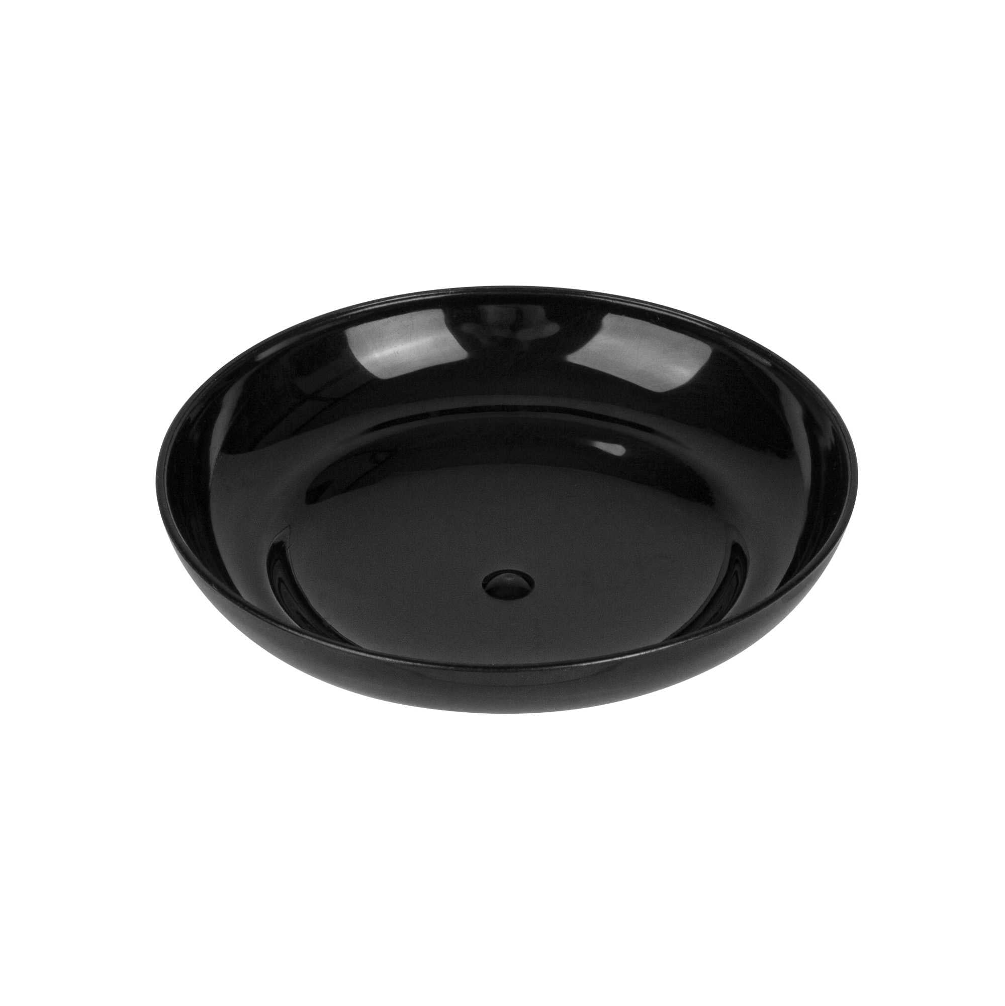 Mini Serve Round Black Plastic Mini Rotondo Plate - 3 1/4" x 3 1/4" x 3/4" - 100 count box