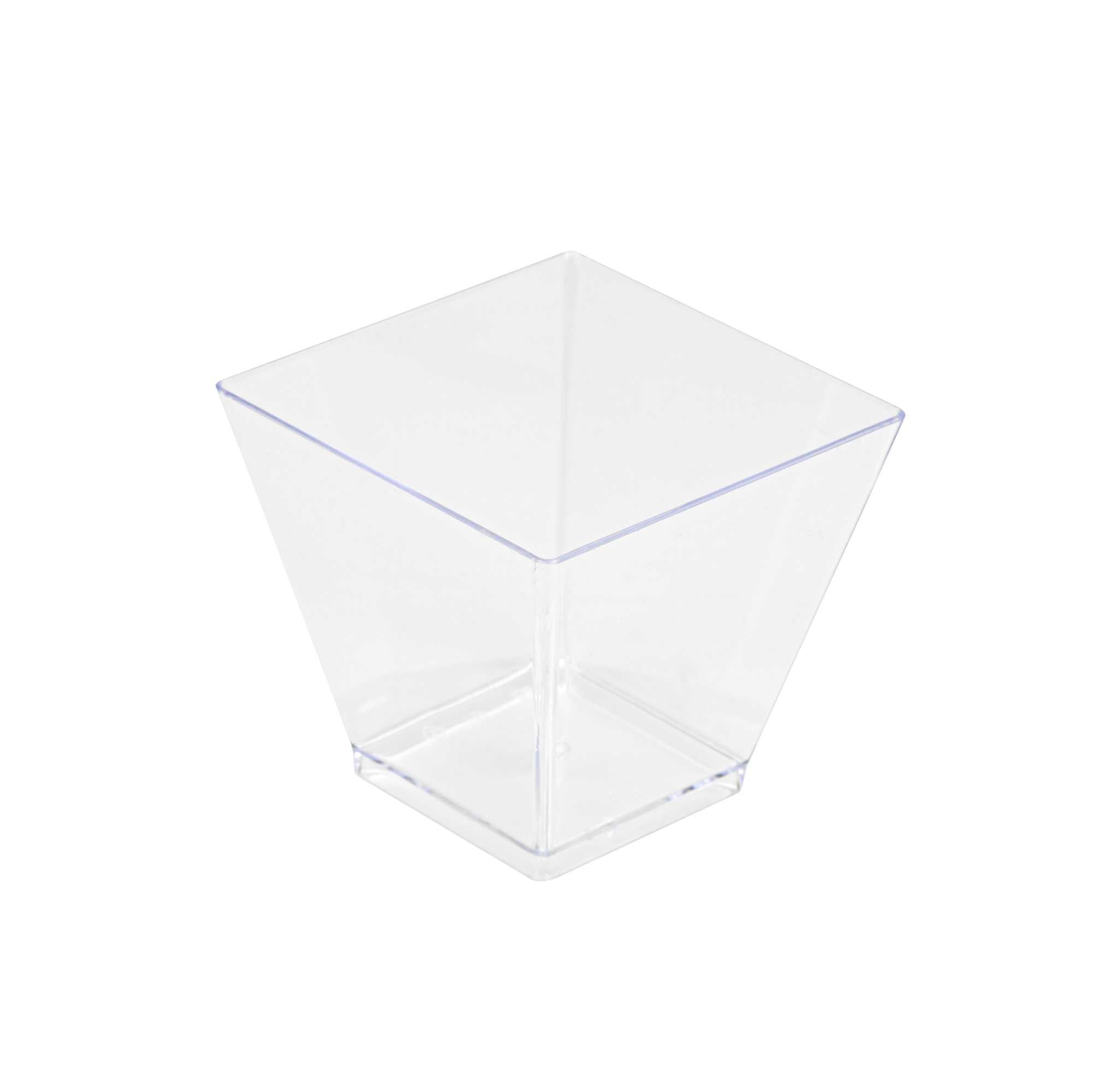 Mini Serve 2 oz Square Clear Plastic Mini Kova Cup - 2" x 2" x 1 3/4" - 300 count box