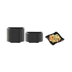 Mini Serve Square Black Plastic Aqua Plate - 3