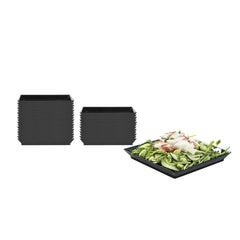 Mini Serve Square Black Plastic Medium Modern Plate - 5