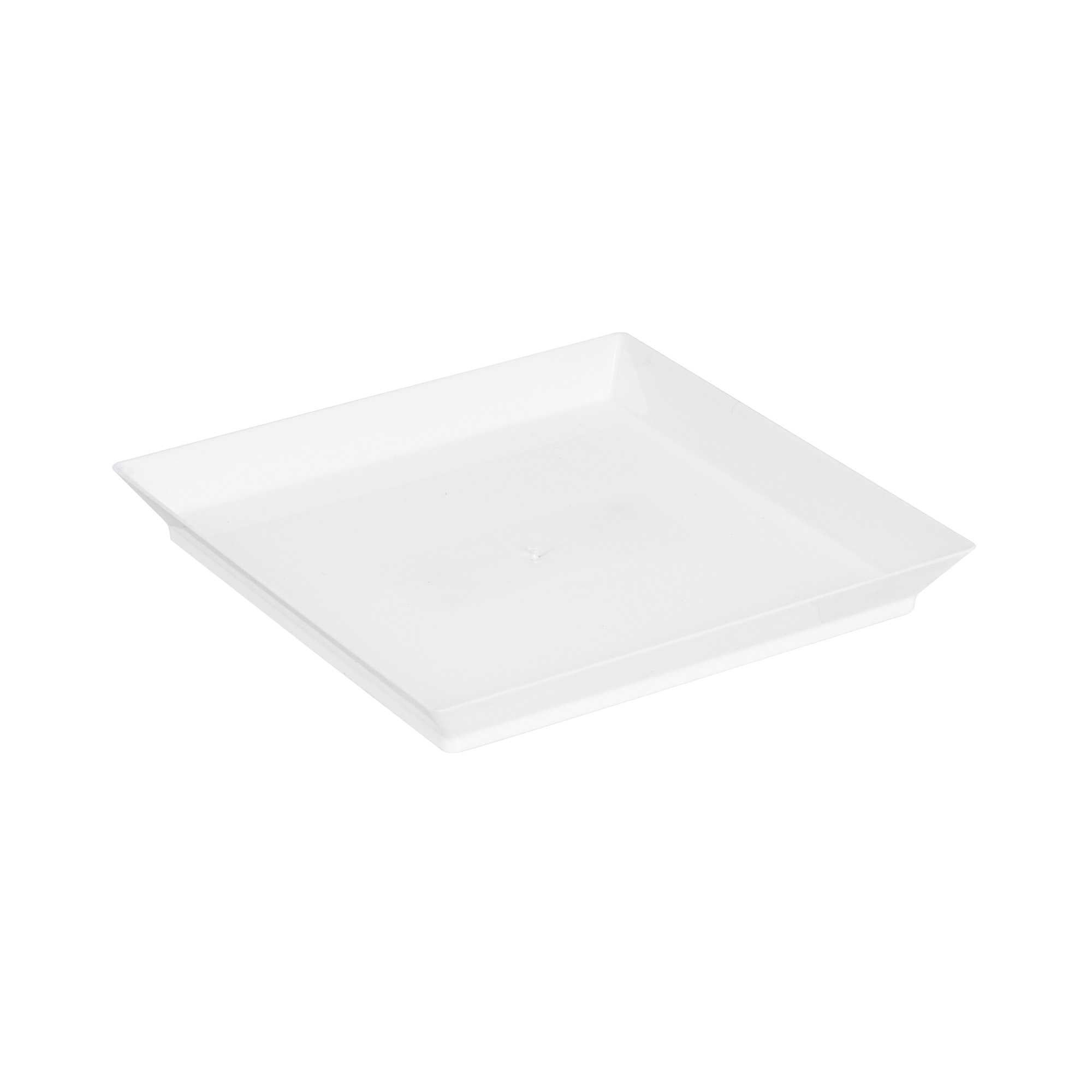 Square White Plastic Medium Modern Plate - 5" x 5" - 25 count box
