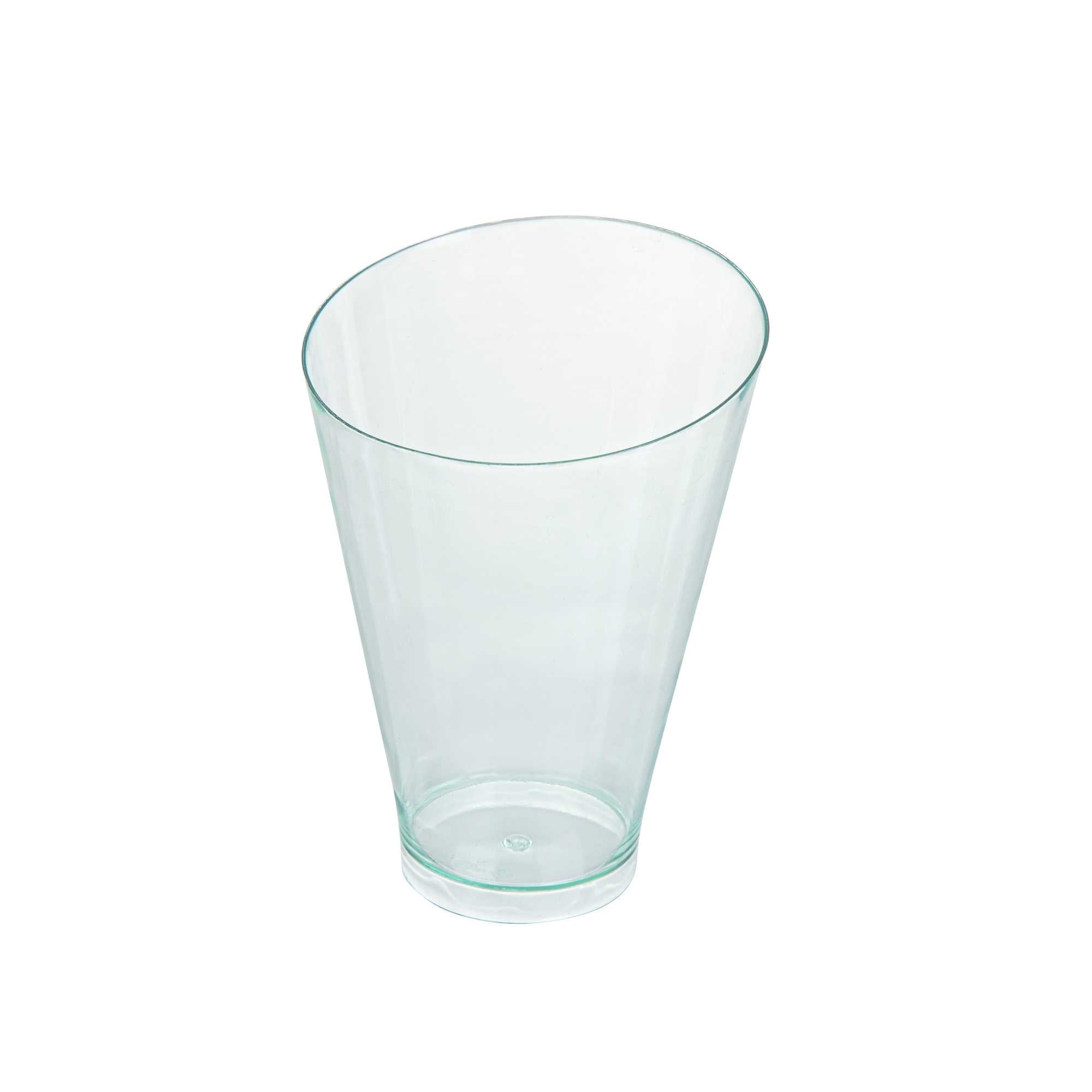 Mini Serve 7 oz Round Seagreen Plastic Incline Glass - 3" x 3" x 4" - 100 count box