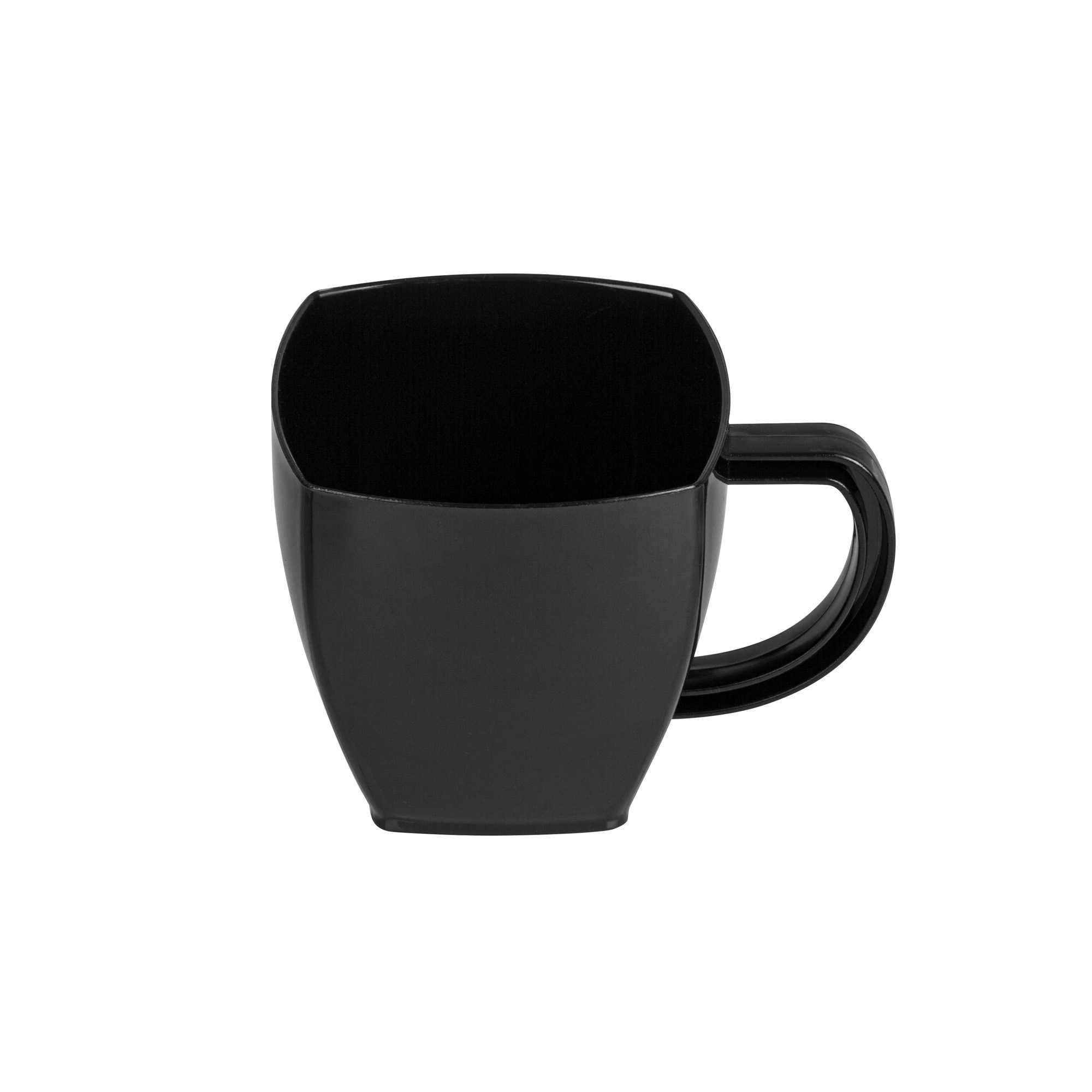 Restpresso 5 oz Square Black Plastic Cafe Cup - 2 1/2" x 2 1/2" x 2 1/2" - 100 count box