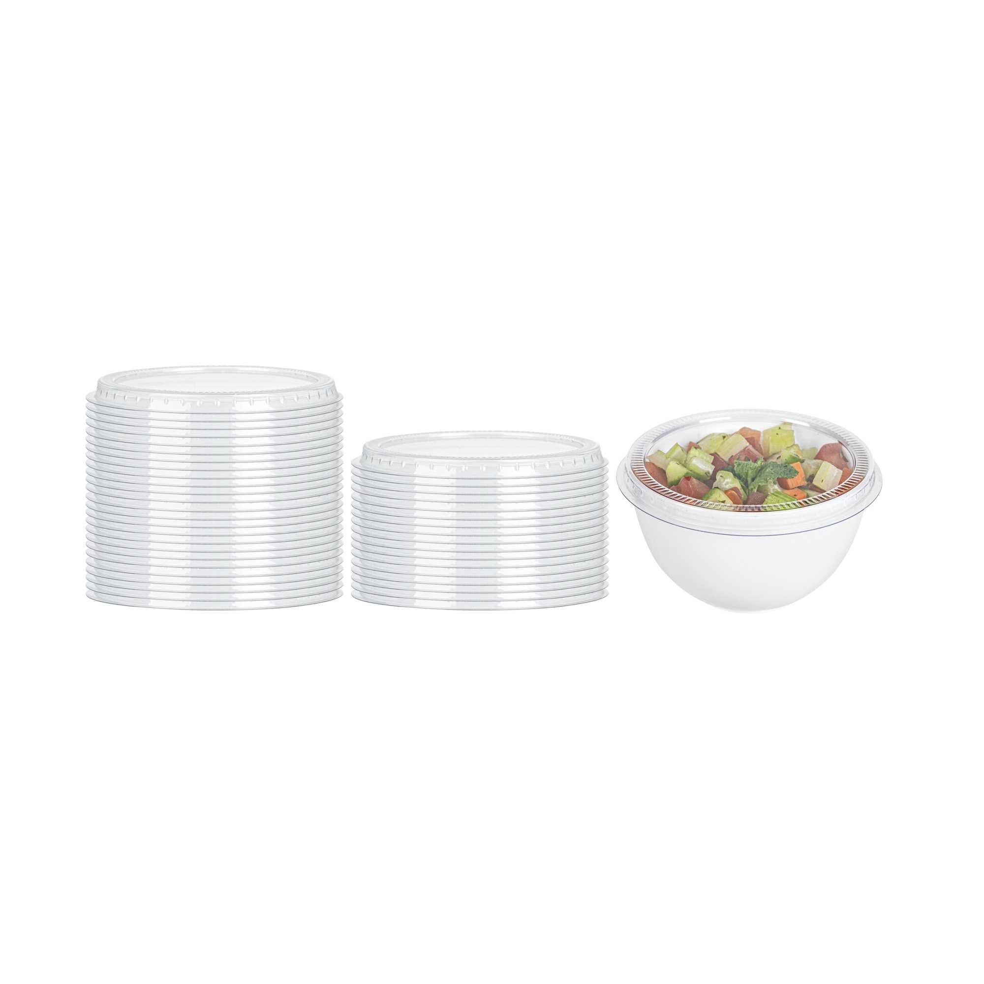 Mini Serve Round Clear Plastic Lid - Fits Bodega / Parfait / Cylindro Cup - 100 count box