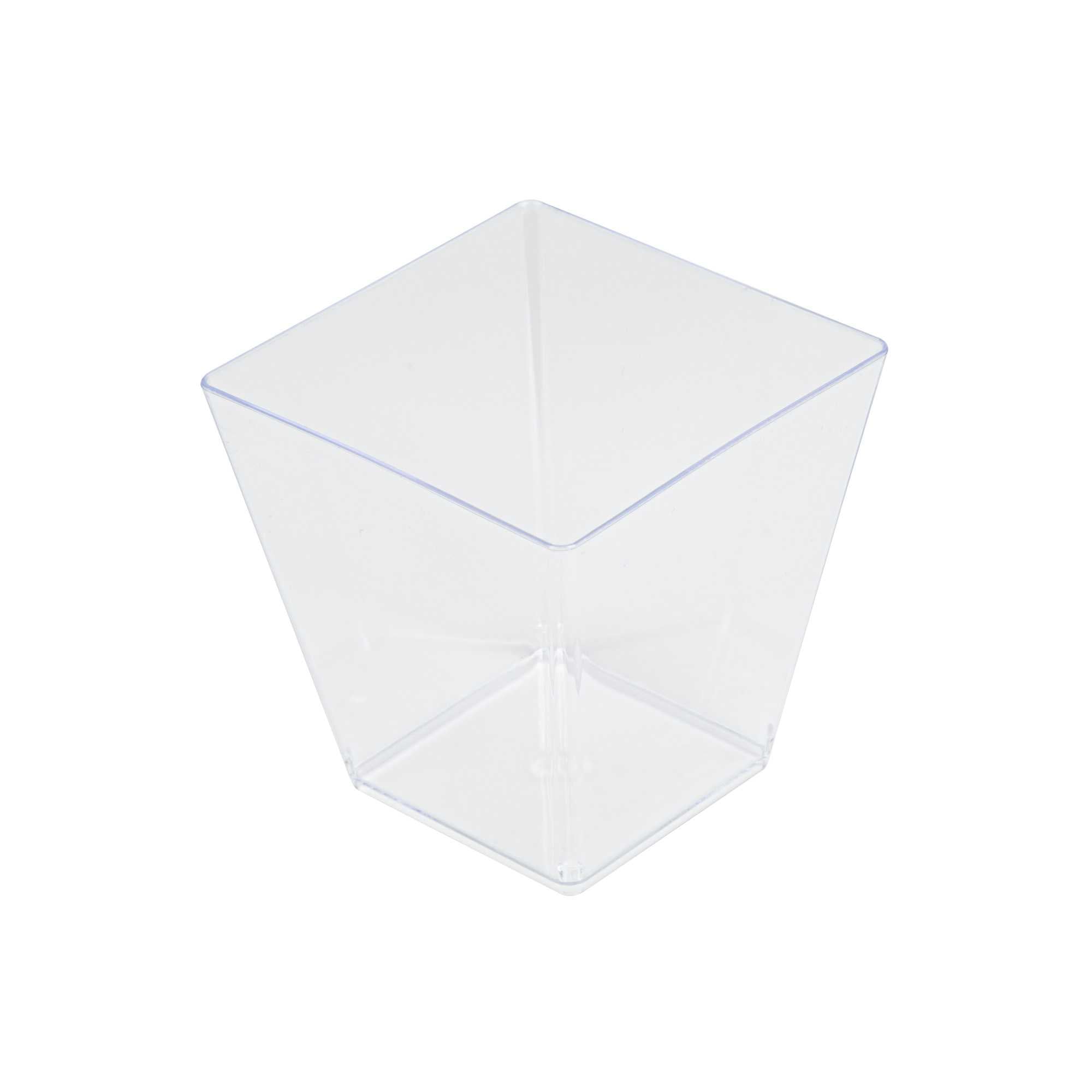 Mini Serve 8 oz Square Clear Plastic Large Kova Cup - 2 3/4" x 2 3/4" x 2 3/4" - 100 count box