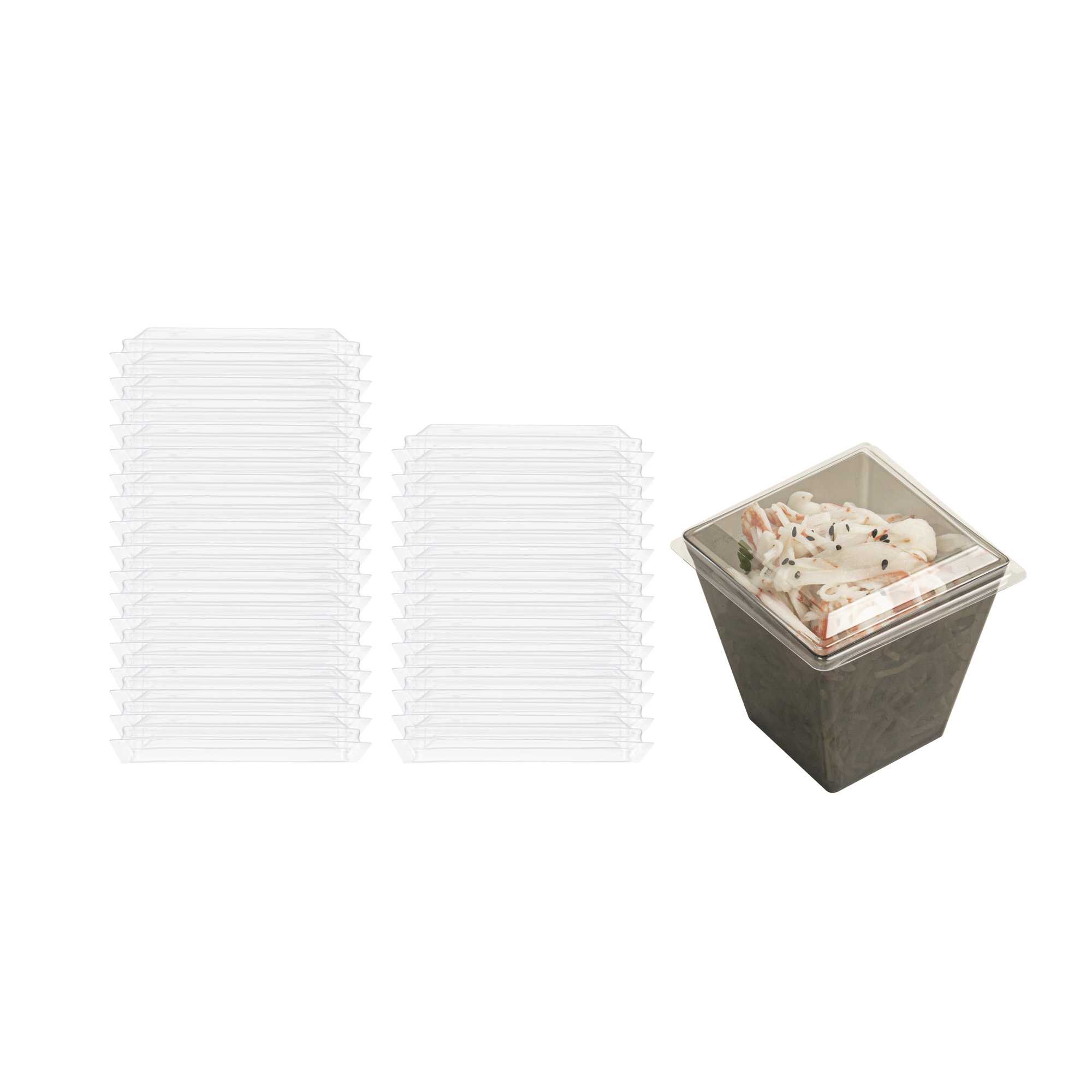 Mini Serve Square Clear Plastic Lid - Fits Large Kova Cup - 100 count box