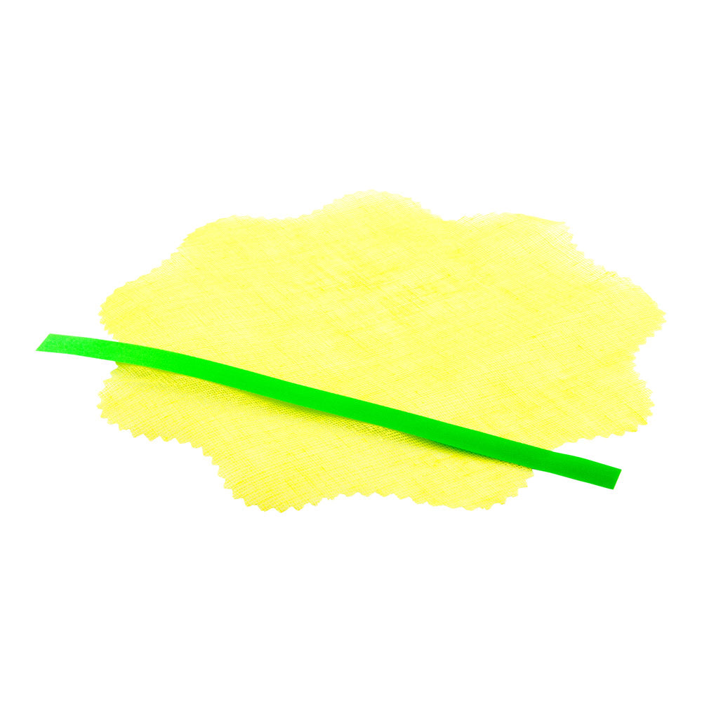 Chef 101 Yellow Cotton Lemon Wrap - Green Satin Ribbon - 5" x 5" - 100 count box
