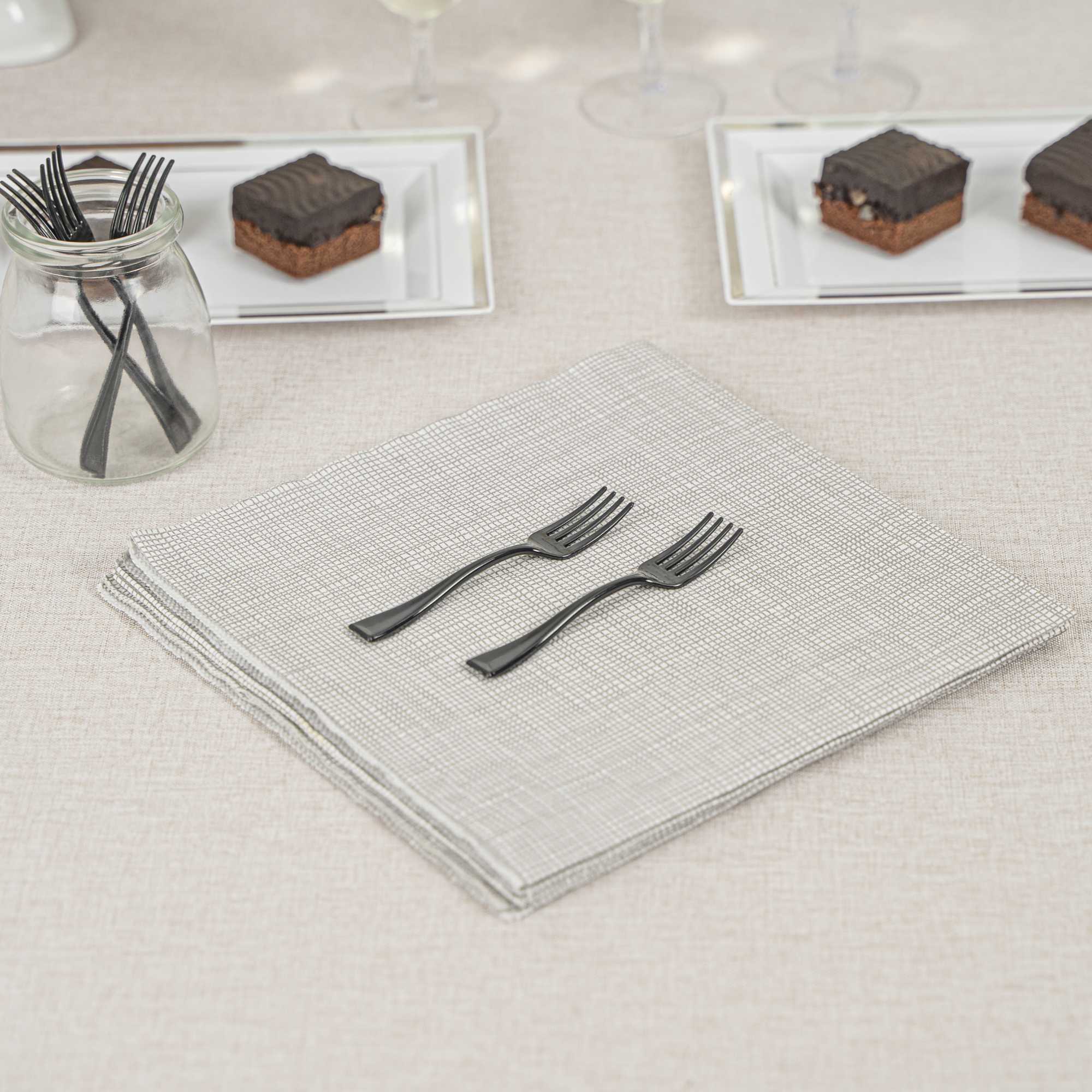 Mini Serve Black Plastic Mini Fork - 4" - 500 count box